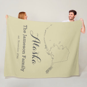 Alaska Staat Karte Kontur Familie personalisiert Fleecedecke