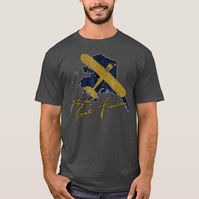 Alaska Staat Pilot Serie T-Shirt Vintag Flugzeug (Vorderseite)