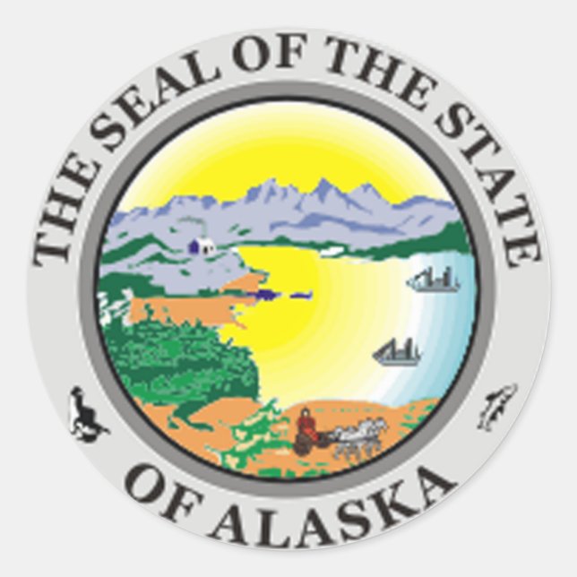 Alaska Staat Siegel Sticker (Vorderseite)