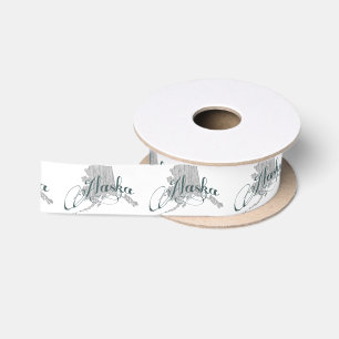 Alaska Staat Typografie Satinband