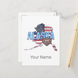 Alaska Staat United Staaten Map Vintag USA Feiertagspostkarte