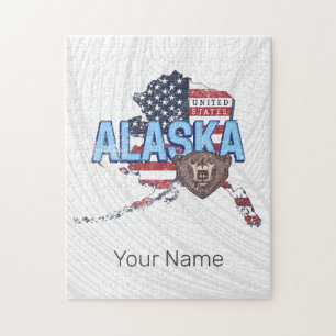 Alaska Staat United Staaten Map Vintag USA Puzzle