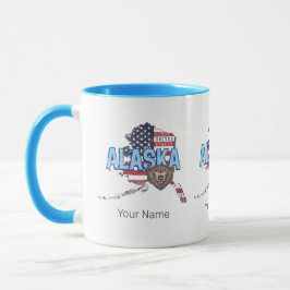 Alaska Staat United Staaten Map Vintag USA Tasse