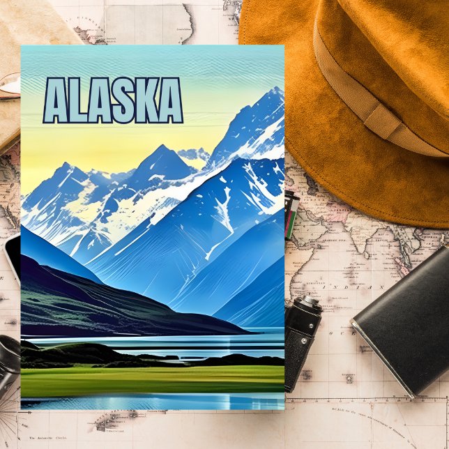 Alaska, Staat, USA, Vintag, Natur, Gebirge, Postkarte (Von Creator hochgeladen)