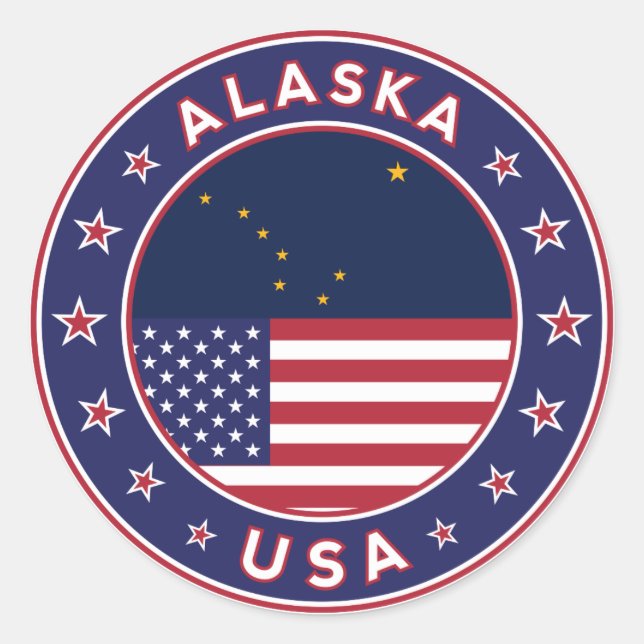 Alaska, Staaten der USA Runder Aufkleber (Vorderseite)