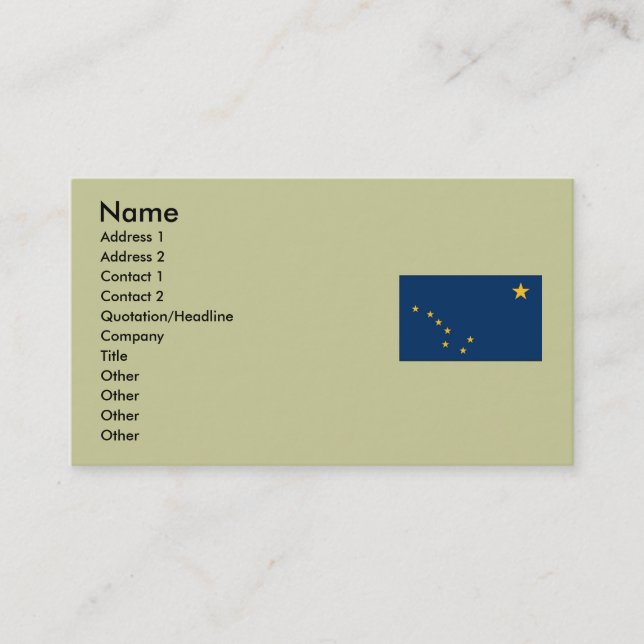 Alaska-Staats-Flagge Visitenkarte (Vorderseite)