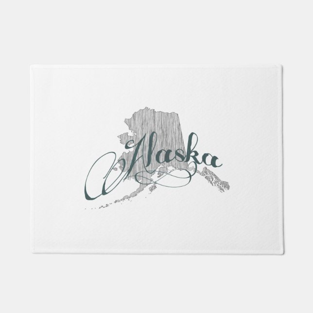 Alaska-Staats-Typografie Fußmatte (Vorderseite)