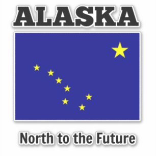 Alaska-Staatsflagge mit dem Motto "Staat" Aufkleber