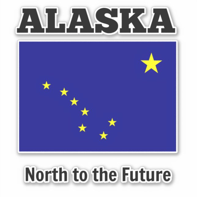 Alaska-Staatsflagge mit dem Motto "Staat" Aufkleber (Vorderseite)