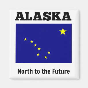 Alaska-Staatsflagge mit dem Motto "Staat" Magnet