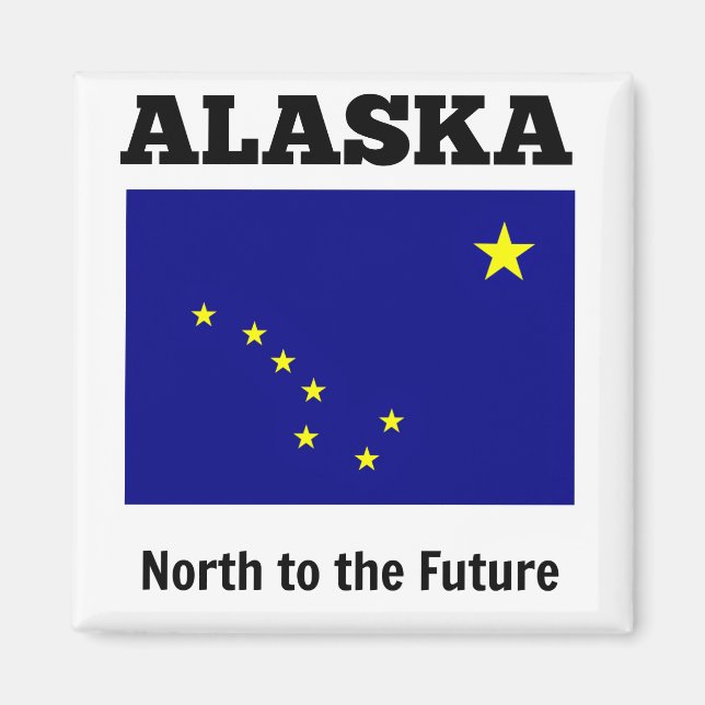 Alaska-Staatsflagge mit dem Motto "Staat" Magnet (Vorne)