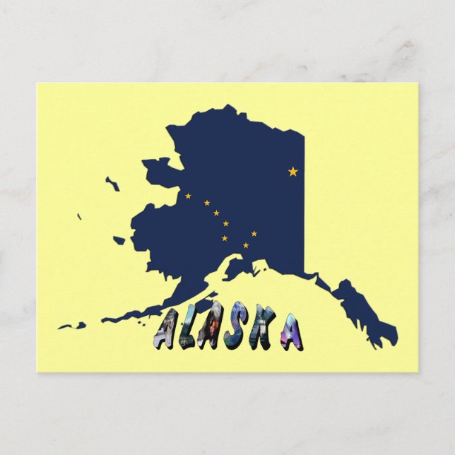 Alaska State Flag Blaue Karte & Gelbe Sterne Reise (Vorderseite)