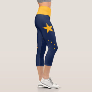 Alaska State Flag Capri-Leggings Capri Leggings