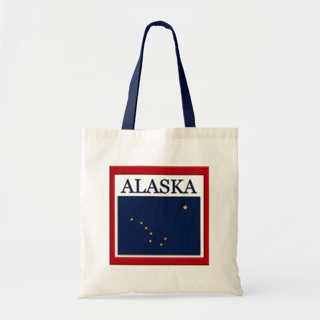 Alaska State Flag Design Budget Leinwand Toag Tragetasche (Vorne)