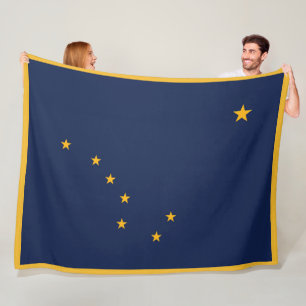 Alaska State Flag Print Patriotc Fleecedecke