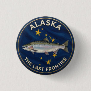 Alaska State Pride 🐋 Blaue Ozean-Bilder Button