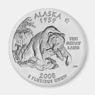 Alaska State Quarter Magnetk (wird oft als "Alaska Magnet