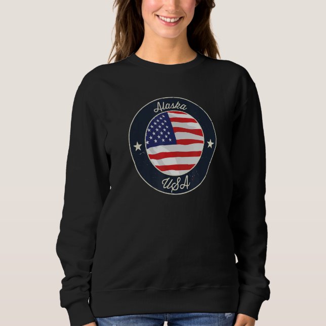 Alaska State Souvenir Retro Graphic Sweatshirt (Vorderseite)