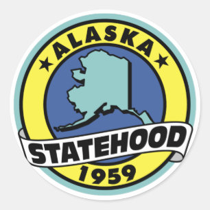 Alaska Statehood Geschenke und T-Shirts Runder Aufkleber