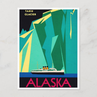 Alaska Taku Glacier Vintage Travel Postcard Postkarte