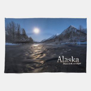 Alaska tanzt im Mondlicht Geschirrtuch
