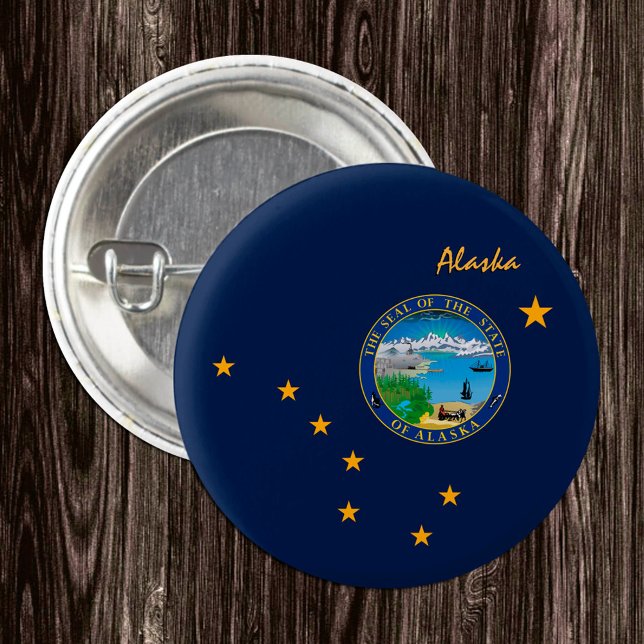 Alaska-Taste, patriotische Alaskan-Flaggenmode Button (Von Creator hochgeladen)