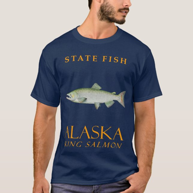 Alaska Territorium Fisch Der König Lachs T-Shirt (Vorderseite)