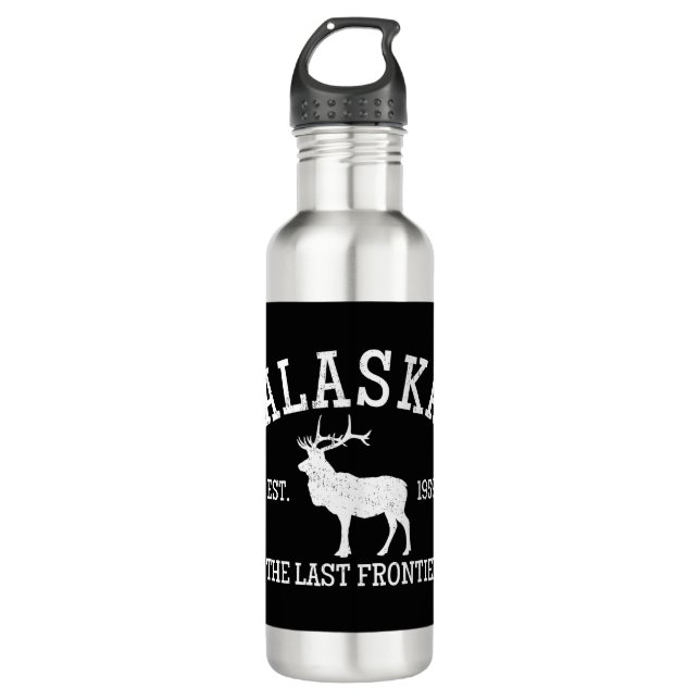 Alaska The Last Frontier Edelstahlflasche (Vorderseite)