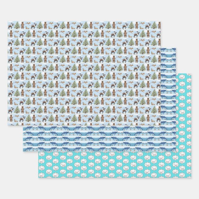 Alaska-Tiere Feiertags-Geschenkpapier  Geschenkpapier Set (Set)