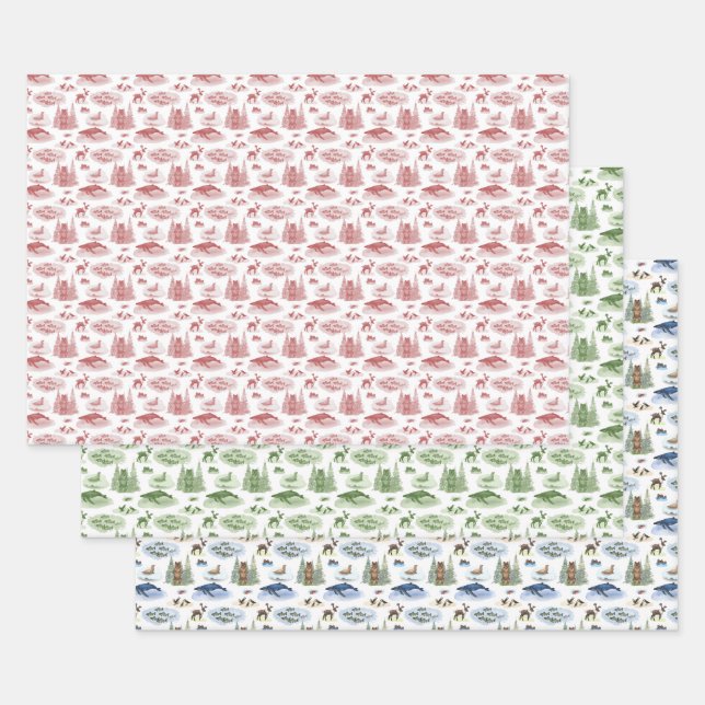 Alaska Toile Wrapping Paper  Geschenkpapier Set (Set)