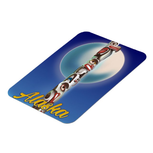Alaska Totem Pole Travel Print Magnet (Linke Seite)