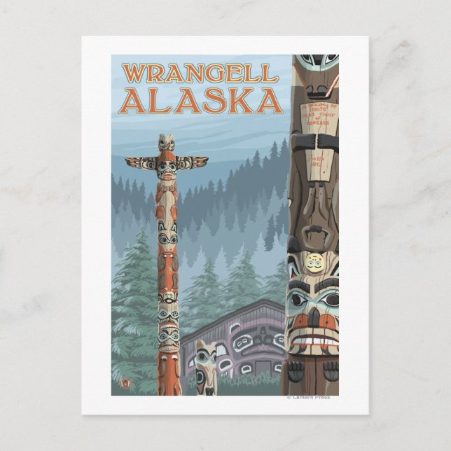 Alaska Totem Poles - Wrangell Alaska Postkarte (Vorderseite)