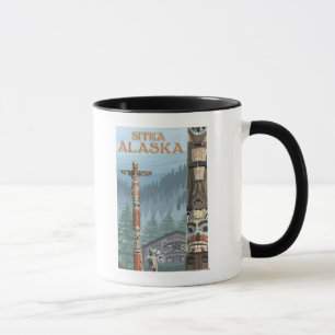 Alaska-Totempfähle - Sitka, Alaska Tasse
