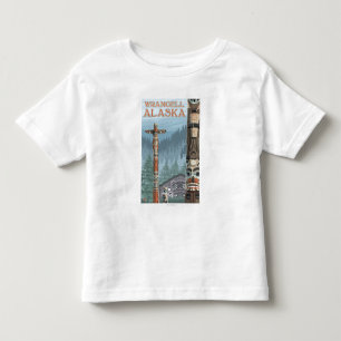 Alaska-Totempfähle - Wrangell Alaska Kleinkind T-shirt