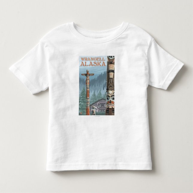 Alaska-Totempfähle - Wrangell Alaska Kleinkind T-shirt (Vorderseite)