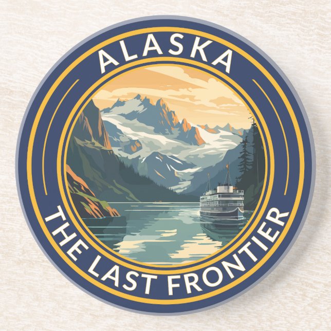Alaska Travel Art Abzeichen Getränkeuntersetzer (Vorne)