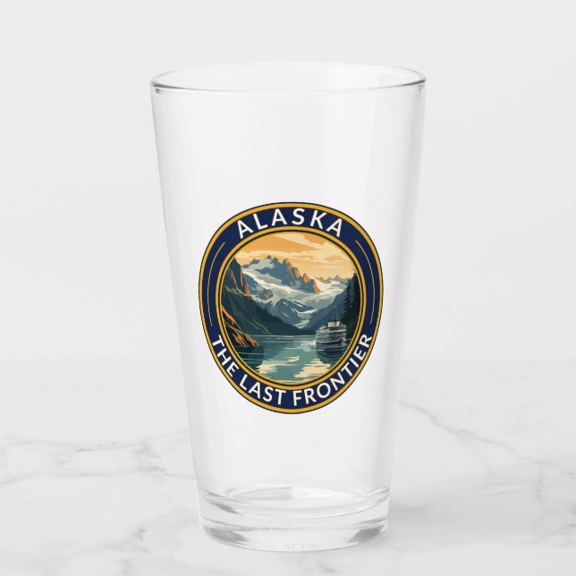 Alaska Travel Art Abzeichen Glas (Vorderseite)