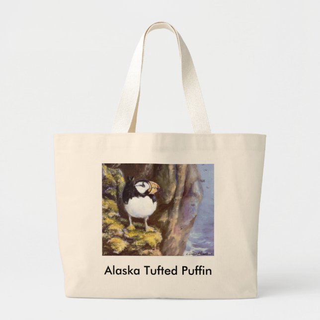 Alaska Tufted Puffin Jumbo Stoffbeutel (Vorne)