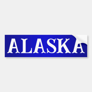 Alaska Typografie Blue Gradient Autoaufkleber