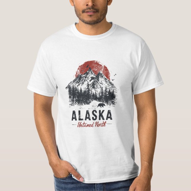 Alaska Untamed North Mountain Wilderness Outdoor T-Shirt (Vorderseite)