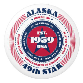 Alaska US Staat Red White Blue Typografy Keramikknauf