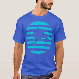 Alaska US Staat Retro Circle Blue TShirt