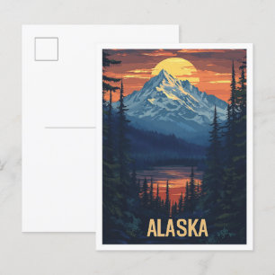 Alaska USA Art Vintage Travel Postkarte