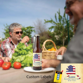 Alaska USA Staat Monogram 🍺 Custom Colors Bierflaschenetikett