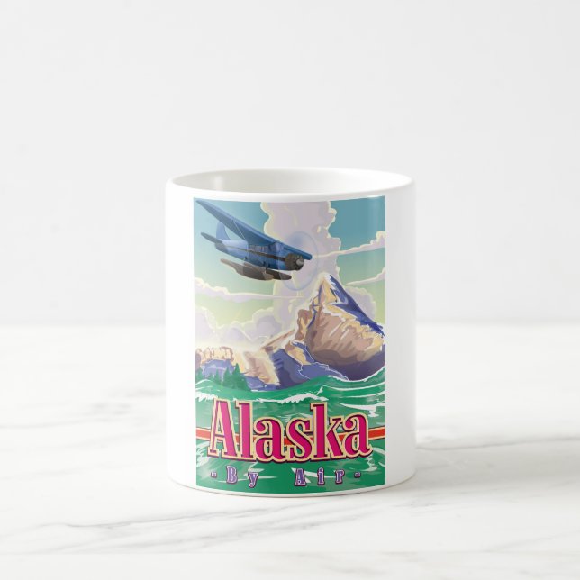 Alaska USA Vintage Reiseplakat. Tasse (Mittel)