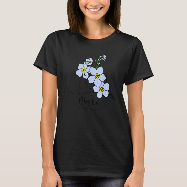 Alaska Vergiss mich nicht Blume T-Shirt (Vorderseite)