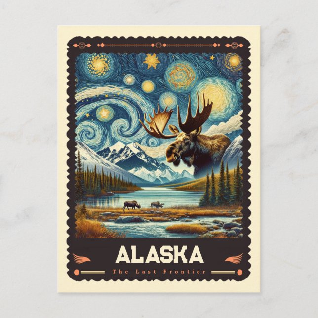 Alaska | Vincent Van Gogh Inspiriert Postkarte (Vorderseite)