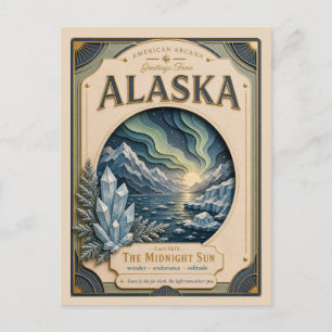 Alaska Vintage Paper Cut American Arcana Postkarte