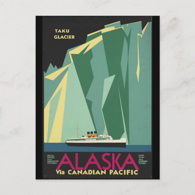 Alaska Vintage Postkarte (Vorderseite)