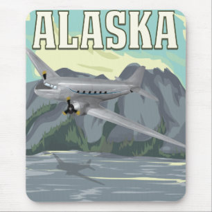 Alaska Vintage Reiseplakat Mousepad